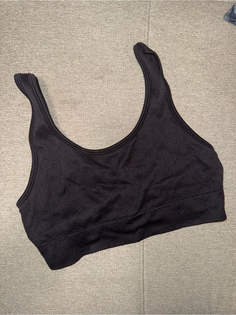 Black Ribbed Sports Bralette